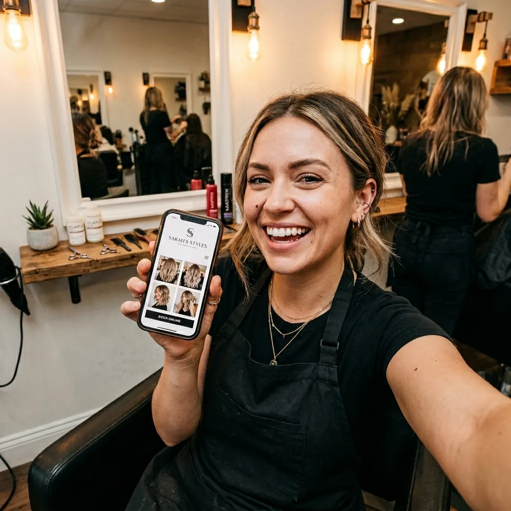 Hairdresser styling a client in a modern salon